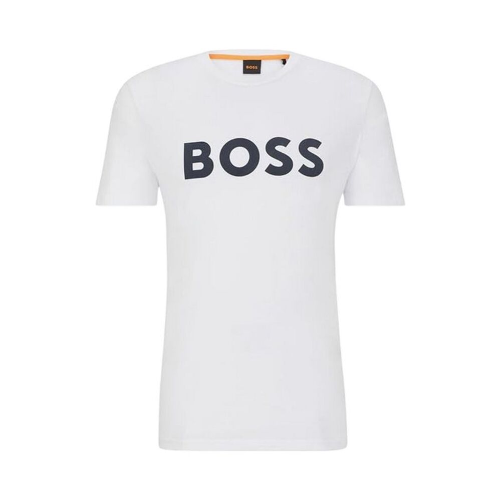Boss Mens Thinking 1 Signature Logo Regular T-Shirt / White